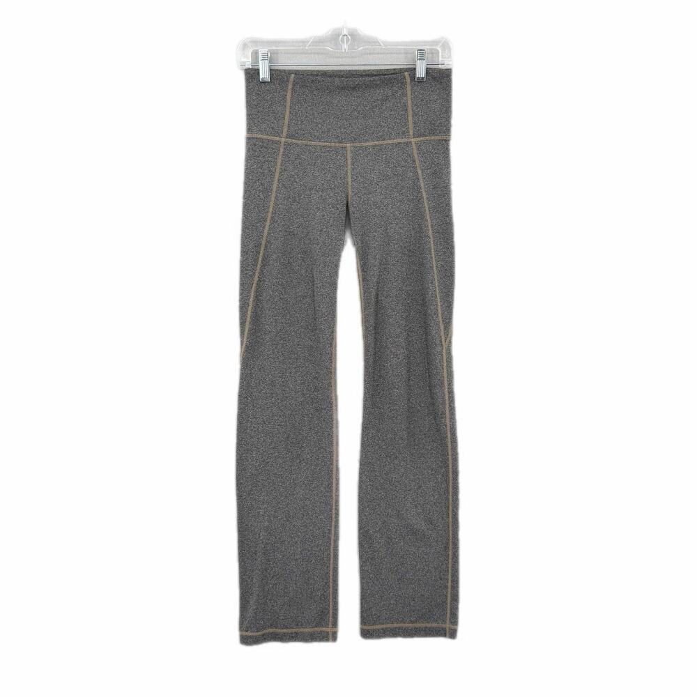 Athleta Straight Up Heather Gray Contrast Stitch Athletic Workout Yoga Pants